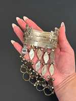 Paire de bijoux faits à la main afghans Kuchi vintage pour fiançailles, mariage, fête, ensemble de bijoux traditionnels bohèmes tribaux, ornements faits à la main