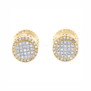 0.10 Ct Natural Round Brilliant Cut Diamond Cluster <b>Stud</b> <b>Earrings</b> 10k Yellow Gold Luxury <b>Fine</b> Jewelry for Women - Product Image 2