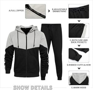 Ensemble de survêtement pour homme en polaire technique à fermeture éclair intégrale, personnalisé avec logo, respirant, séchage rapide, léger, avec sweat à capuche et imprimé tendance - Product Image 5