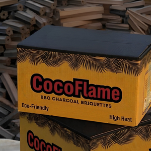 Eco Friendly Coconut Shell Hexagonal Charcoal Briquettes High Calorific Value <b>BBQ</b> Charcoal Manufacturer - Product Image 4