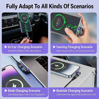 Adaptateur magnétique USB-C 240W DC, tout nouveau convertisseur 3-en-1, coudé à 180°, micro USB-C 16 broches, charge rapide et synchronisation des données pour ordinateur portable