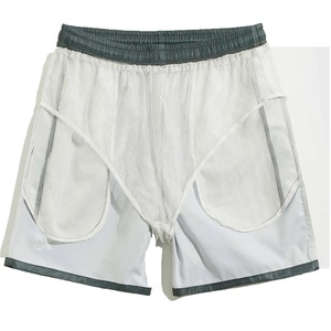 Short de basket en maille Deux poches à ourlet latéral Été Hommes Shorts de plage Slim Fit Polyester Vintage Plain Cotton Swim Short OEM - Product Image 4