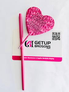 GETUP BROSONS Lighted Stainless Steel Frame 3X Magnification <b>Pocket</b> Handheld <b>Mirror</b> Pink Customize Paper Coated Makeup <b>Mirror</b> - Product Image 3
