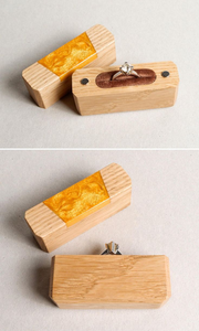 Caja de Anillos de Resina y Madera de la Mejor Calidad al por Mayor, Caja Decorativa para Guardar Anillos con Resina Epoxi y Estuche de Madera - Product Image 6