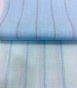 Yarn Dyed Striped Linen Cotton Fabric Lightweight Woven Apparel <b>Material</b> for Shirts Kurtas Dresses <b>Sewing</b> Cloth Textile Roll DIY - Product Image 1