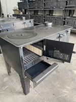 Grande cuisinière à bois avec four, chauffage artisanal en fonte robuste, 35 pouces de long