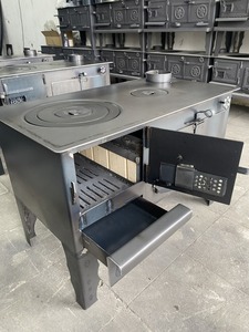 Large Wood <b>Stove</b> with Oven Handmade Cooker Heater Heavy Duty Cast Iron 35" Long - Product Image 1