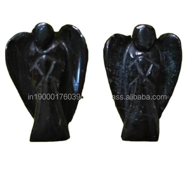 美しい小さな手彫りの天然石の癒しの結晶黒トルマリン宝石天使工場価格で