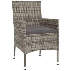 Ensemble bistro patio 3 pièces en rotin gris avec coussins Ensembles de jardin - Product Image 4