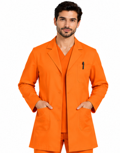 Blouse de laboratoire blanche pour homme, col à revers, manches longues, respirante, en polycoton, uniforme médical, vêtements de travail pour laboratoire de chimie - Product Image 1