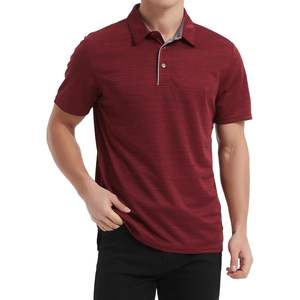 2025 hombres para Polos de secado rápido que absorbe la humedad rendimiento Casual trabajo Golf camisas de manga corta Regular-Fit antiarrugas - Product Image 5