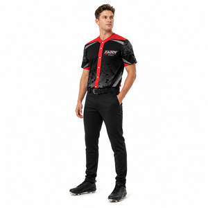Ensemble uniforme de baseball personnalisé avec logo sublimé, maillot et pantalon en mesh à boutons, vente en gros, tenue de sport respirante pour entraînement d'équipe - Product Image 3