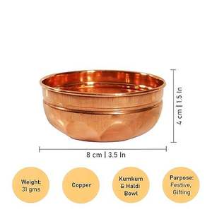 Tazón Martillado de Cobre Vintage Bold Blossom, Apto para Lavavajillas, para Servir Alimentos y Sopas, para Utensilios de Cocina y Mesa - Product Image 2