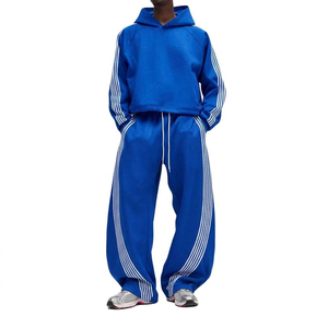 Custom <b>French</b> Terry Men's Baggy <b>Vintage</b> Tracksuit Sun Fade Acid Wash Hoodie and Stacked Sweatpants Set Tracksuit Men's Sweatsuit - Product Image 4