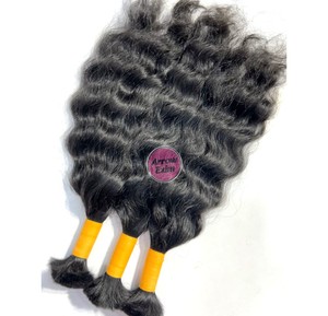 Extensiones de Cabello Humano Indio Natural Negro Grado 12A Premium, 100g a Granel, Trenzado Doble a Máquina para Fábrica de Encajes, Precio de Fábrica - Product Image 5