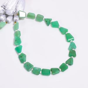 AAA Chrysoprase Faceted Nugget Tumble Shape Gemstone <b>Beads</b> 7x9mm Chrysoprase <b>Beads</b> Semi Precious Loose <b>Beads</b> Jewelry Making Bulk - Product Image 4