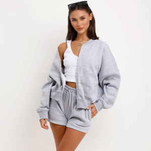 Conjunto Deportivo Corto para Mujer, Diseño Personalizado al por Mayor, Casual, Color Sólido, Primavera, 100% Algodón, Cómodo, Apto para Deportes - Product Image 5