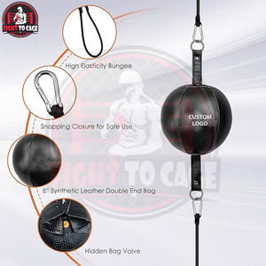 Sac de vitesse double extrémité personnalisé avec logo imprimé, fabriqué au Pakistan, pour l'entraînement de boxe et de MMA, en cuir PU véritable, modèle 2025 - Product Image 4