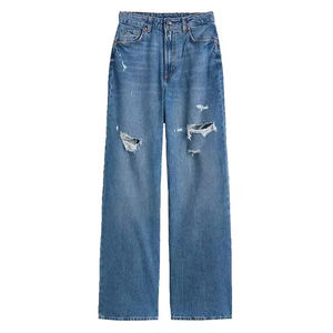 Pantalon en jean évasé pour femme, respirant, style streetwear, nouvelle collection, léger et long, très tendance. - Product Image 6