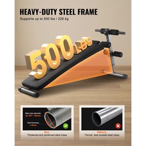 Panca Pieghevole Curva per Addominali in Acciaio Rinforzato da 500 Libbre, 5 Altezze Regolabili, Design Antiscivolo - Product Image 3