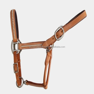 Licol en cuir véritable Tan durable fait à la main et robuste dans toutes les tailles personnalisées licol spectacle de style occidental pour chevaux - Product Image 5