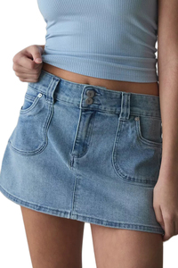 Nueva Falda Corta de Mezclilla para Mujer, Estilo Urbano, Línea A, Mini Falda - Product Image 4