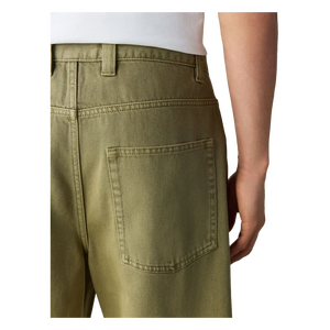 Jean en denim de coton olive pour homme, coupe ample, taille mi-haute, décontracté, pour l'été, jambe droite, couleur unie, tissu tissé - Product Image 4