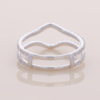 Bague de mariage de luxe pour femme Avina Jewels, diamant rond brillant courbé certifié IGI, plaqué rhodium, or massif 18 carats