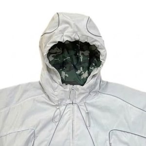 New Arrivals Custom Logo White Reflective Panels Men's 100% Polyester Waterproof Windproof Sporty Winter Breathable <b>Wind</b> <b>Breaker</b> - Product Image 6