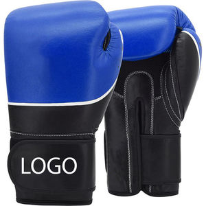 Gants de kick-boxing antidérapants en soie bleue avec fermeture auto-agrippante pour les 14 ans et plus - Product Image 1