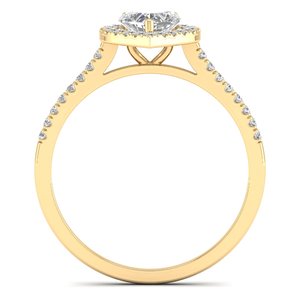 REYES Luxury 14K Solid Gold HPHT CVD Heart Cut 0.78 Carat Lab Grown Diamond Engagement Solitaire <b>Ring</b> For Her Fine Jewelry - Product Image 4