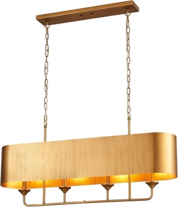 Lustre linéaire doré en gros, suspension moderne en laiton brossé, prix d'usine, lampe suspendue de luxe en métal - Product Image 4