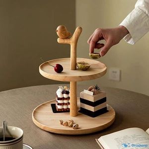 Socle de présentation de gâteau en bois durable avec une surface supérieure large pour la présentation de gâteaux d'anniversaire et la mise en place de fêtes - Product Image 5