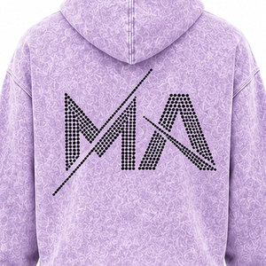 Chándal Unisex de Algodón Lavanda con Capucha y Logotipo MA Estampado en la Espalda, Ropa Casual Estilo Otoño - Product Image 5
