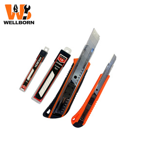 Ensemble de 4 couteaux utilitaires - 2x couteaux à lame rétractable (grande et petite taille) avec lames de rechange, style <span class=keywords><strong>Stanley</strong></span>, robustes - Product Image 5