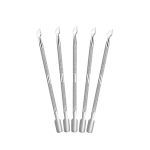 Empujador de Cutículas de Doble Cabeza de Acero Inoxidable, Herramienta Profesional para Manicura y Pedicura, Fabricante de Pakistán - Product Image 1