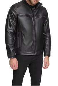 Wholesale Winter <b>Quilted</b> Men Leather Jacket | Breathable Biker Rider Jacket with Zipper | Custom OEM Leather Jackets - Product Image 4