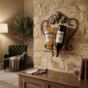 Moderno Estante para Vino de Hierro Forjado con Estantes Ajustables, Diseño de Panel Metálico para Mesa, Capacidad para 20-29 Botellas, para Bar en Casa - Product Image 3