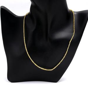 Collier de perles rondes facettées en diamant naturel jaune 1,8-2,8 mm 38 cm de longueur Trou percé en haut - Product Image 3