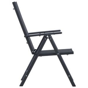 Juego de muebles de jardín de 5 piezas de aluminio negro y textileno - Product Image 5