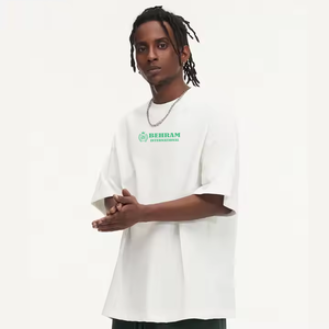 T-shirt décontracté à manches courtes pour homme, coupe classique, 100 % coton 260g, style sportif uni, impression personnalisée par sérigraphie, vente en gros - Product Image 2