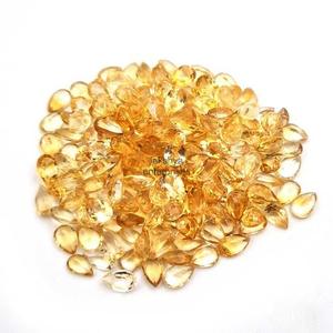 Pierres précieuses en citrine naturelle, taille poire, facettées, 6x8 mm, perles de citrine calibrées pour la création de bijoux, pierre de citrine jaune authentique - Product Image 1