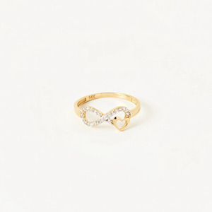 แหวนทองคำขาวรูปหัวใจอินฟินิตี้ประดับเพชรแล็บโกรว์ - Product Image 1