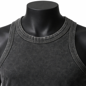 Custom logo 180g Gym Plus Size Cotton Solid Eco-Friendly Breathable O-Neck Sleeveless Casual <b>Tank</b> <b>Tops</b> <b>Men</b> Athletic Fitness - Product Image 6