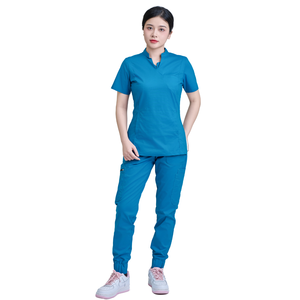 Ensemble de blouses médicales pour femmes à design personnalisé, coupe large, motif floral, en coton/polyester/spandex, confortable, faible détection d'aiguilles - Product Image 1