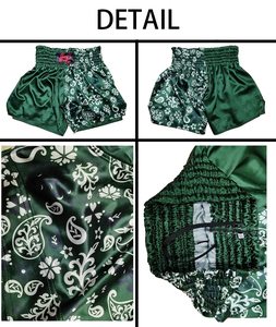Shorts de Muay Thai en tissu satiné premium, logo personnalisé, respirants, légers, pour entraînement en salle, ceinture élastique, fitness homme femme - Product Image 2