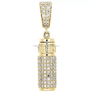 Custom Round Name Iced Out Pendant VVS Lab Grown Diamonds with 925 Sterling Silver Hip Hop <b>Necklace</b> for <b>Men</b> - Product Image 3