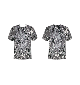 Ferocious Men's Camouflage Print Black Grey and <b>White</b> Short Sleeve <b>T</b>-<b>Shirt</b> Regular <b>Fit</b> Quick Dry O-Neck Casual Athletic Wear - Product Image 1