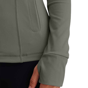 เสื้อแจ็คเก็ตออกกำลังกายพิมพ์โลโก้ตามสั่ง สีพื้น ผลิตภัณฑ์เฉพาะตัว ระบายอากาศได้ดี สำหรับผู้หญิง - Product Image 5