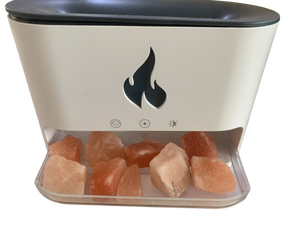 Himalayan Salt Lamp Essential <b>Oil</b> <b>Diffuser</b> with Flame Effect Humidifier & Atmosphere Light - Product Image 6